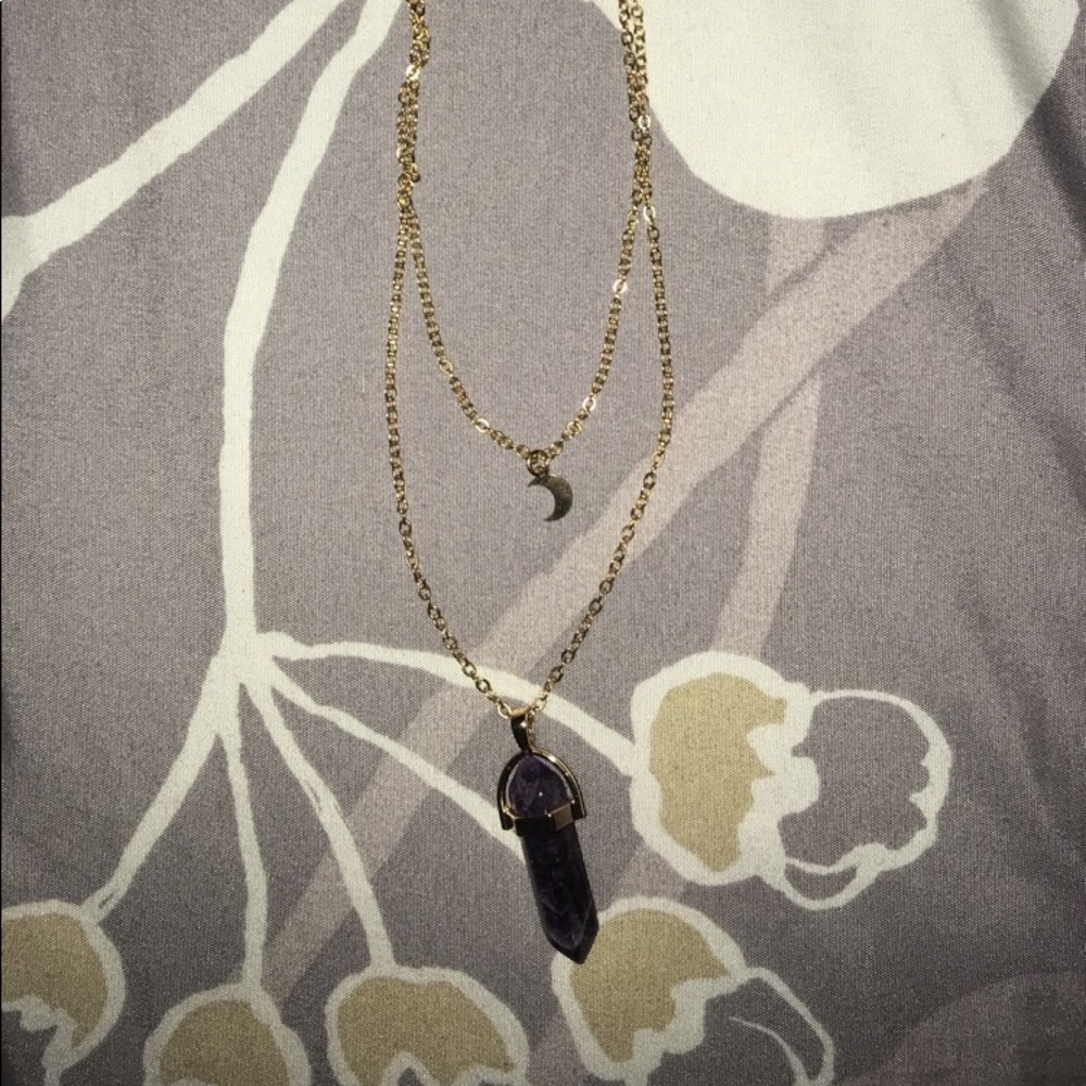 Gold amethyst necklace